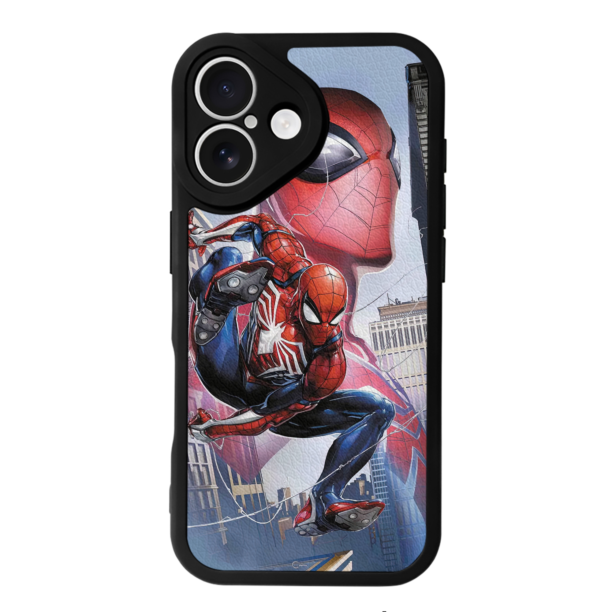 （画像用） Spider Man スパイダーマン 【iPhone 16シリーズ対応】シリコンスマホケース（レザー調） 材質：シリコン